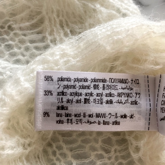 NWOT Zara open knit distressed cable knit sweater cream size M|L - Picture 7 of 7